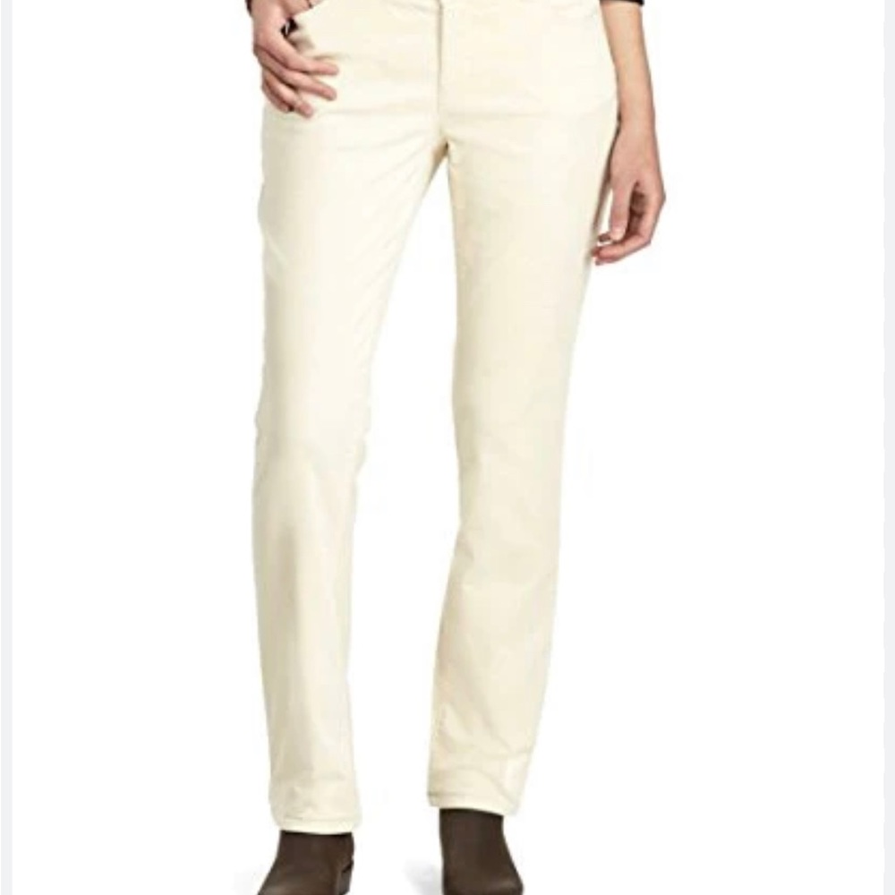 Chaps ivory small wale corduroy straight leg jean style pants sz 8 waist 30 in30